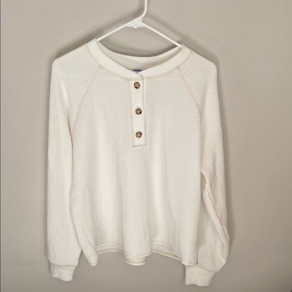 Old Navy Women's Cream Button-Up Top Size Large NWOT - Picture 1 of 4